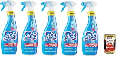 Produktbild von ACE Candeggina +Mousse Frisches Parfüm - Entfettet die Oberflächen des Hauses und hartnäckigste Flecken auf der Wäsche, Nachfüllflasche, 5x 700ml + Italian Gourmet polpa 400g