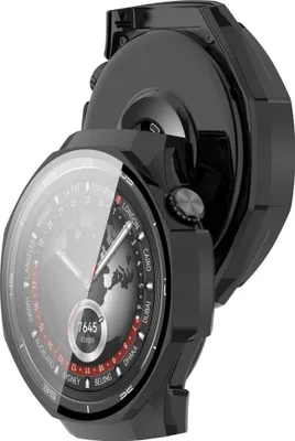 Produktbild von Etui ze szkłem do zegarka Bizon Case+Glass Watch do Huawei Watch GT5 Pro 46 mm czarne