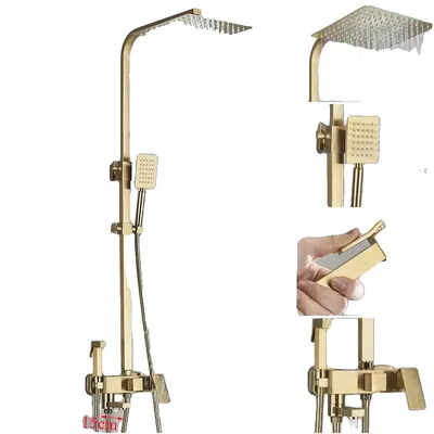 Obrázek produktu pro Koupelnová sprchová baterie, jednoruční ovládání, leštěný nebo kartáčovaný zlatý povrch, moderní design, matné zlato 8-H-15