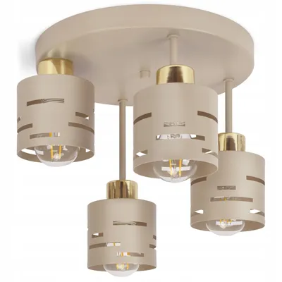 Produktbild von LUXOLAR Deckenleuchte 4-flammig E27 Beige Gold Laserschirm Höhe 28 cm
