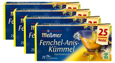 Produktbild von Meßmer Teegetränk Fenchel Anis und Kümmel Kräutertee 50g 4er Pack