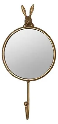 Vintage-Wandspiegel mit Haken, Gold, 9,5 x 20,5 cm