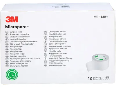 Produktbild von MICROPORE WEI 2,50 cm x 9,10 m, 12 St PFL