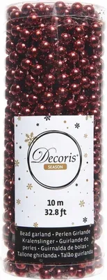 Produktbild von Weihnachtsbaum Perlen Kette dunkel burgundy 10 m