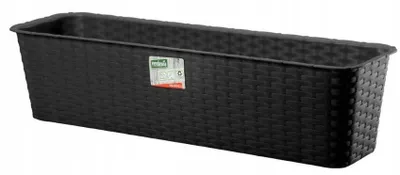 Image de Coffre de balcon en rotin anthracite 60 cm