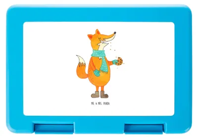 Produktbild von Mr. & Mrs. Panda Lunchbox Fuchs Keks - Weiß - Geschenk, Winter, Weihnachtlich, Plätzchen, Frühstücksbox, Weihnachten, Lebensmittel Aufbewahrungsbox, Bentobox, Bento Box