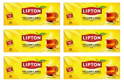 Produktbild von Lipton Yellow Label Schwarzer Tee 6x 25 Teebeutel - klassischer Schwarztee