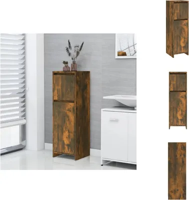 Produktbild von vidaXL Badezimmerschrank Räuchereiche 30x30x95 cm Holzwerkstoff -  Badezimmermöbel-Sets
