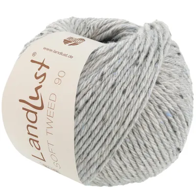 Produktbild von Lana Grossa Landlust Soft Tweed 90 klassisch verzwirntes Tweedgarn aus Schurwolle mit mehrfarbigen Noppen 90 m Farbe 017 - Hellgrau meliert