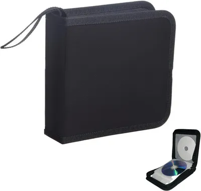 Produktbild von Cd Pochette 40 Stück, Oxford-Stoff, Mit Transparentem Fach Für Schnelle Übersicht, Ideal Für Auto Büro Und Zuhause