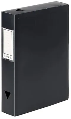 Produktbild von Famanu Dokumentenbox Schwarz 60 mm - Archivbox mit Etikettenhalter