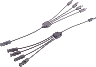 Produktbild von S-IMPULS MC4 T-Adapterkabel Set, 4/1, 6mm², schwarz/schwarz, 60cm