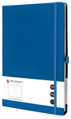 Imagen del producto de Cuaderno Peterson, tapa dura, formato B5, color azul con puntos, 100 hojas