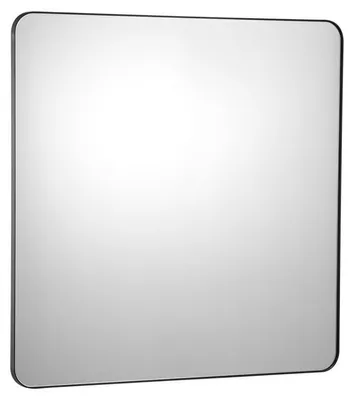 Productafbeelding van Wandspiegel Rechthoekig - 91,5 x 91,5 cm - Aluminium Frame Zwart - Voor Badkamer En Woonkamer