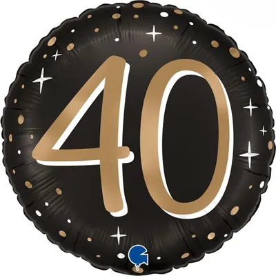 Produktbild von 18"/Ø46cm Folienballon "Sparkling Black" | #40
