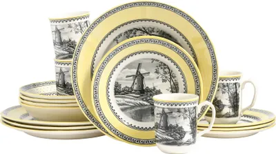 Produktbild von CreaTable, 24020, Windmühle Gelb, Kombiservice 16-tlg, Steingut