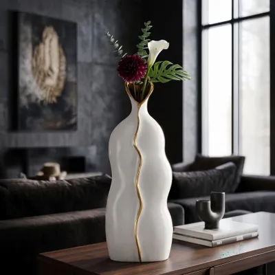 Immagine prodotto di Mauro Ferretti Vaso Uma 19,5x10x50 cm oro bianco
