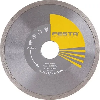 Zdjęcie produktu dla tarcza diamentowa 125 mm FESTA pełna