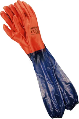 Produktbild von 60 cm schulterlang PVC Handschuhe Arbeitshandschuhe Gummihandschuhe (RPCV60) Gr. 10,5