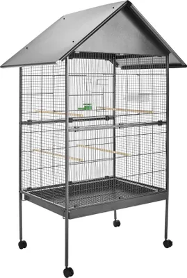 Immagine prodotto di gabbia per uccelli tectake® Bubi con finitura a martello 85 x 60 x 168 cm