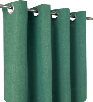 Produktbild von Vorhang grün dunkel 140x245 cm Ösen blickdicht Struktur Leinenoptik uni Gardine