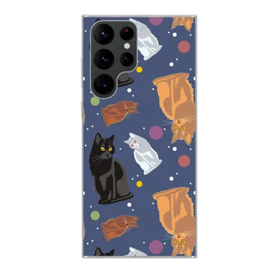 Produktbild von MuchoWow® Handyhülle Schutzhülle Hülle für Samsung Galaxy S22 Ultra Muster - Katze - Weltraum - Jungen - Mädchen - Kinder - Kinder Silikon Softcase Handy Hülle - Abbildung