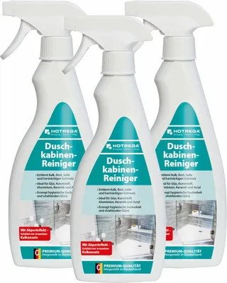 Produktbild von HOTREGA Duschkabinen Reiniger 500 ml - Badreiniger, Sanitärreiniger, Glasreiniger, Kalkreiniger, Kalklöser
