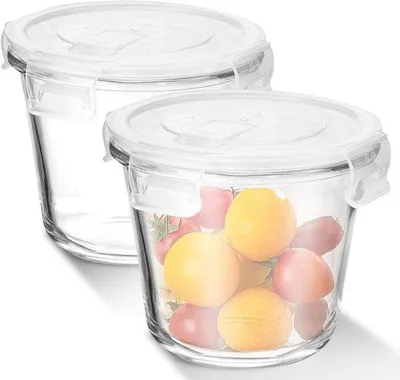 Produktbild von Famanu Glas Meal Prep Set 2 – Aufbewahrungsbehälter für Kühlschrank, Ofen und Mikrowelle, BPA-frei