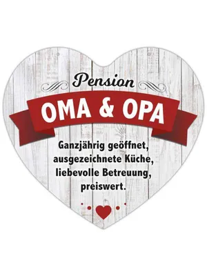 Produktbild von Herz Blechschild Pension Oma und Opa HB003