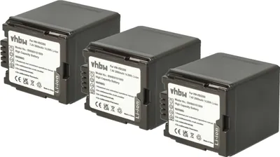 Produktbild von vhbw 3x Akku kompatibel mit Panasonic HDC-SD600, HDC-SD300, HDC-SD707, HDC-SD200, HDC-SD9 Videokamera Camcorder (2000 mAh, 7,2 V, Li-Ion) + Infochip