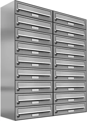 Produktbild von 18er V2A Edelstahl Wandbriefkasten Anlage 18 Fach Briefkasten Postkasten