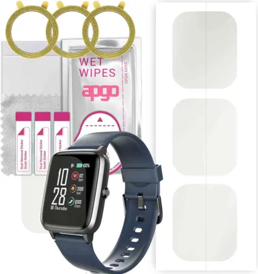 Produktbild von apgo 3 Stück Schutzfolie, Matt, kompatibel mit Hama Fit Watch 4900 Smartwatch, Hydrogel Displayschutzfolie mit Positionierhilfe, Displayfolie, robust und kratzfest
