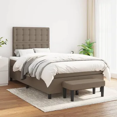 Produktbild von The Living Store Boxspringbett mit Matratze Taupe 120x200 cm Stoff