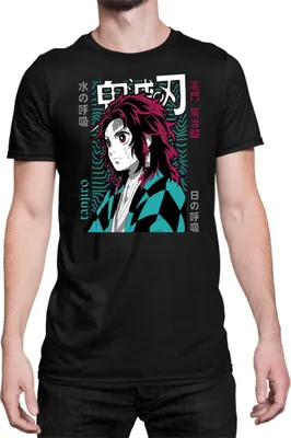 Obrázok produktu pre Mužské Tričko Demon Anime Slayer Kimetsu No Yaiba Tanjiro Kamado 008, Man 3XL / čierna