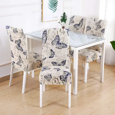 Stuhlkissen 4er-Set, Polyester, Antirutsch, Schmetterling