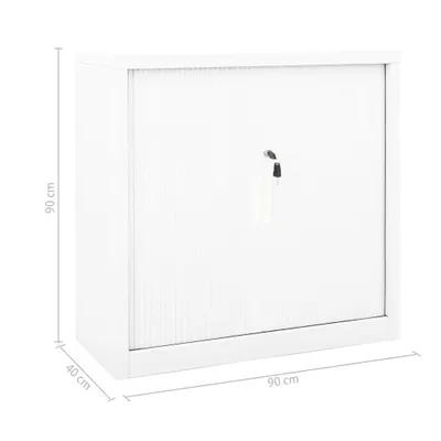 Image de vidaXL Armoire avec porte coulissante blanche 90x40x90 cm acier