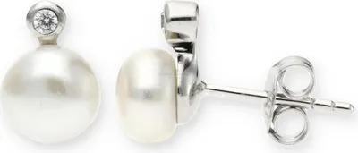 Produktbild von JuwelmaLux Ohrstecker 925 Silber Süßwasserperle und Zirkonia JL10-06-1752