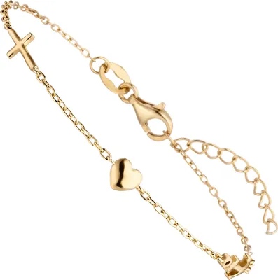 Produktbild von Armband Glaube Liebe Hoffnung 925 Sterling Silber gold vergoldet 19 cm