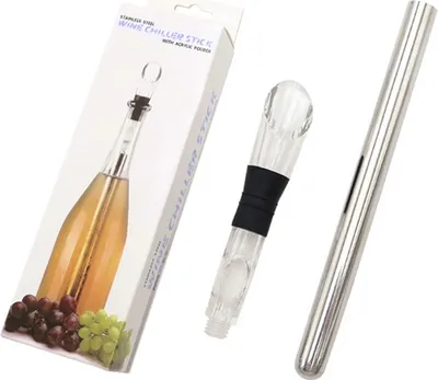 Obrázek produktu pro Chladicí tyč na víno z nerezové oceli Chladič na víno Nalévač na víno s chladicí tyčí z nerezové oceli (verze v dárkovém balení)