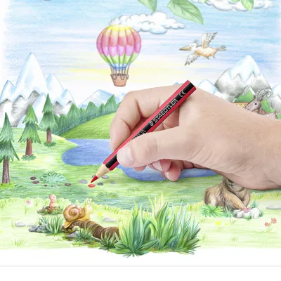Image de STAEDTLER® 185 01 C12 Crayons de couleur Noris, 1/2  100 % PEFC