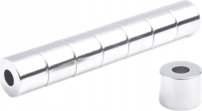 Produktbild von Neodym Magnete Ringmagnet  12x5x10 mm N38 1 Stück, Extrem stark, Magnettafeln, Kühlschränke, Whiteboards, DIY