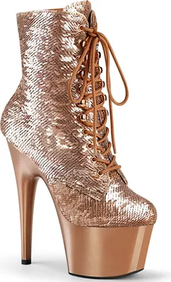 Produktbild von Pleaser ADORE-1020SQ Plateau Stiefeletten Roségold EU 37
