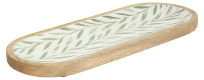 Produktbild von Platte inaya 40x15cm olivgrün und mangoholz - Atmosphera créateur d'intérieur