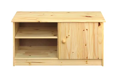 Produktbild von SIT Möbel Schuhschrank | 1 Tür, 2 offene Fächer | Kiefer massiv | Natur | B 91 x T 38 x H 48 cm | 19001-08 | Serie SCHUHSCHRANK