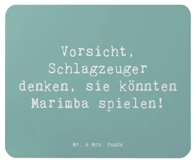 Produktbild von Mr. & Mrs. Panda Mauspad Spruch Marimba Humor - Meeresbrise - Geschenk, Musiker, Lernen, Mouse Pad, Musikerwitz, pc mousepad, Percussion, mousematte, Musikinstrument