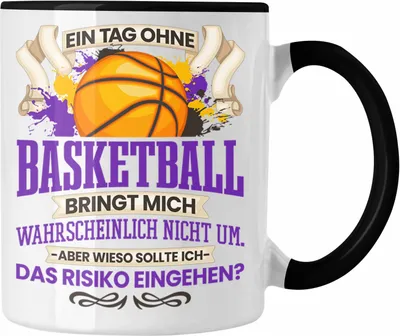 Produktbild von Trendation - Basketball Tasse Geschenk für Basketballspieler Basketball Trainer Coach Lustiger Spruch Geschenkidee Männer (Schwarz)