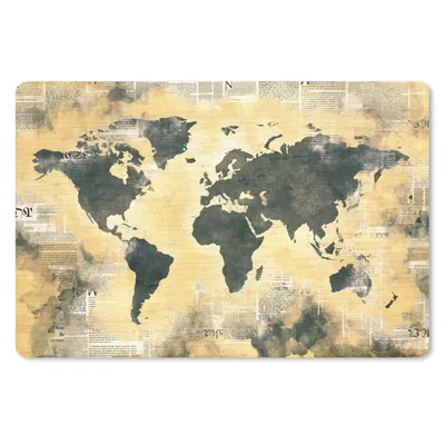 Produktbild von MuchoWow® Mauspad Mousepad Weltkarte - Gold - Zeitungen 27x18 cm - Mousepads - Maus Mat - Pad - Mausunterlage - Büroartikel - Desk Matten