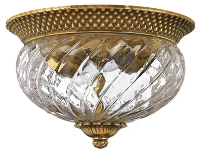 Obrázek produktu pro Stropní svítidlo, 2 plameny, mosaz, čiré sklo, D 30,5 cm