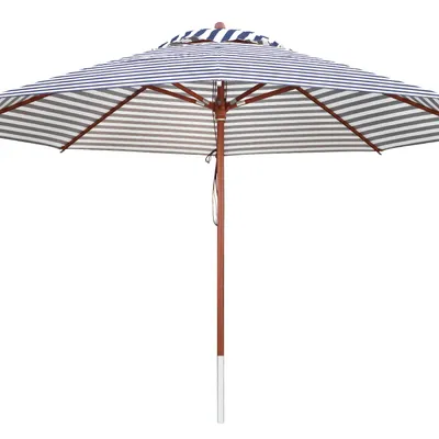 Produktbild von anndora Sonnenschirm 4m rund Gestreift Blau Weiß Winddach UV-Schutz - 4m rund