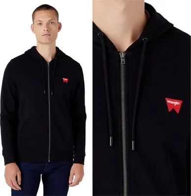 Produktbild von Wrangler Zip Thru Hoodie Herren Sweatshirt Logo W664HA100 112320252